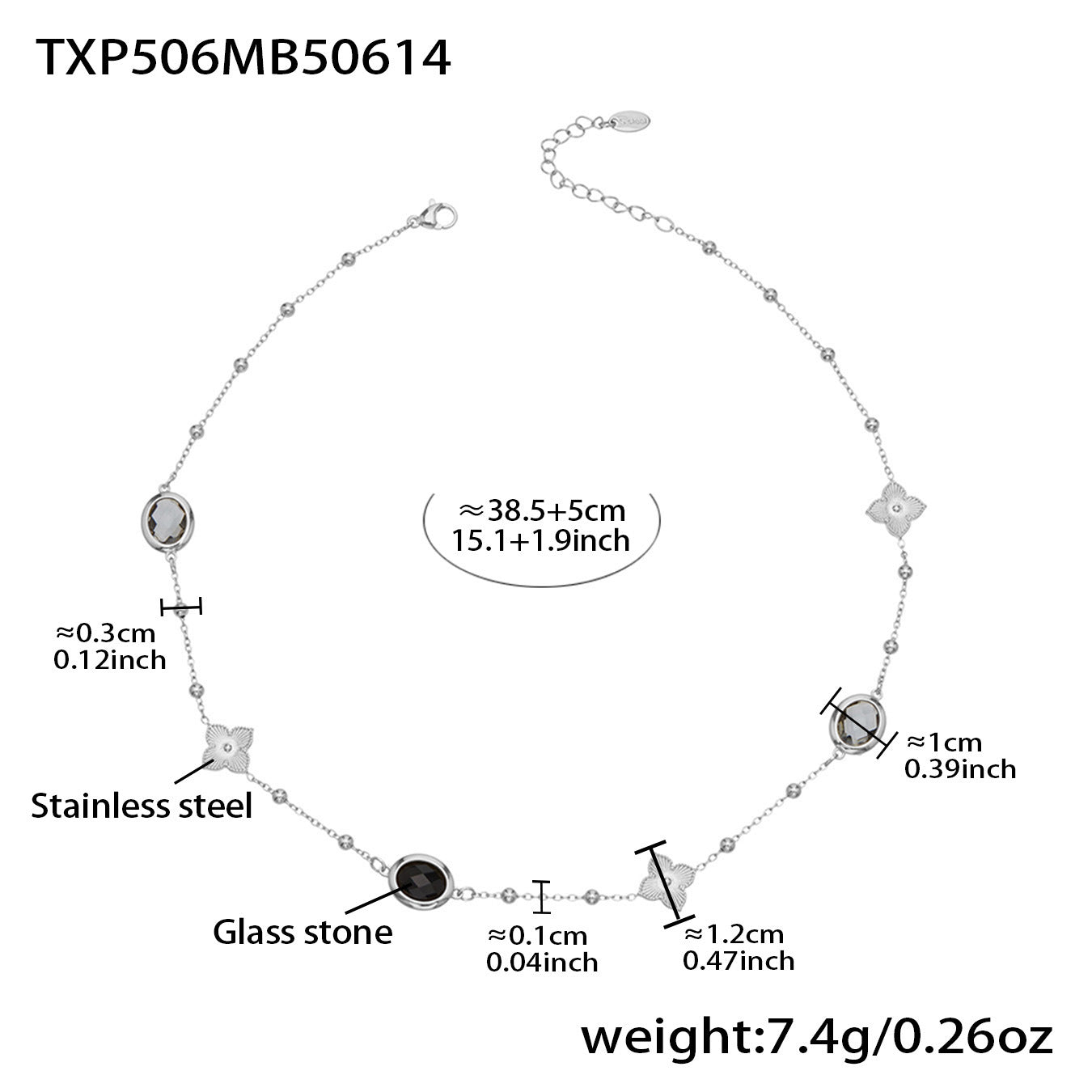 Stainless Steel Oval Gemstone Jewelry Series – Long Pendant Necklace · Bracelet · Drop Earrings | WANTI Jewelry