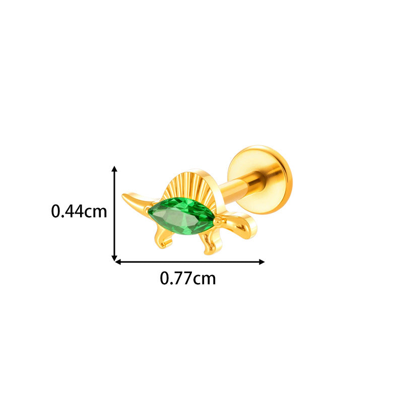 G23/F136 Titanium Colorful CZ Flower & Geometric Flat Back Labret Studs | Hypoallergenic Internally Threaded Piercing Jewelry for Ear, Lip, Cartilage