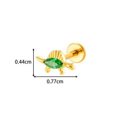 G23/F136 Titanium Colorful CZ Flower & Geometric Flat Back Labret Studs | Hypoallergenic Internally Threaded Piercing Jewelry for Ear, Lip, Cartilage