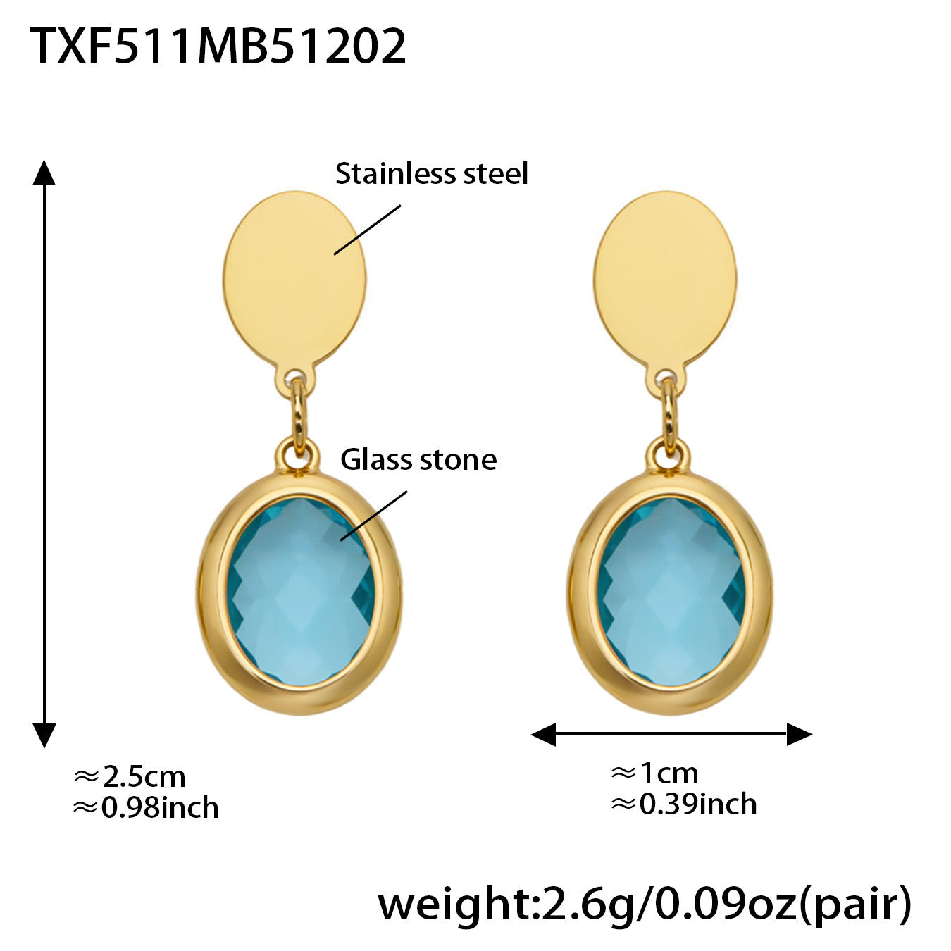 Candy Color Oval Glass Stone Necklace, Bracelet & Earrings Set – Stainless Steel | Fashion Jewelry | Colorful Minimalist Accessories