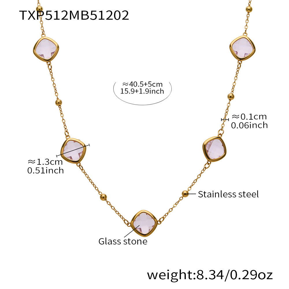 Modern Geometric Glass Jewelry | Stainless Steel Necklaces, Bracelets & Earrings