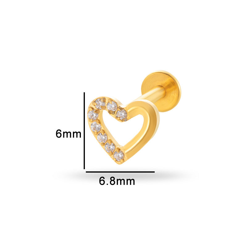G23/F136 Titanium Internally Threaded Cartilage Stud – Luxury Lightweight Piercing Jewelry with CZ
