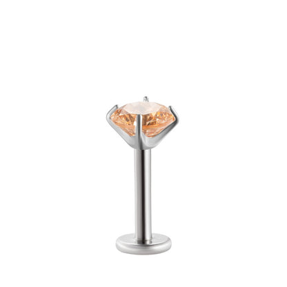 Minimalist Titanium Cartilage Barbell with Zircon – Hypoallergenic Piercing Jewelry