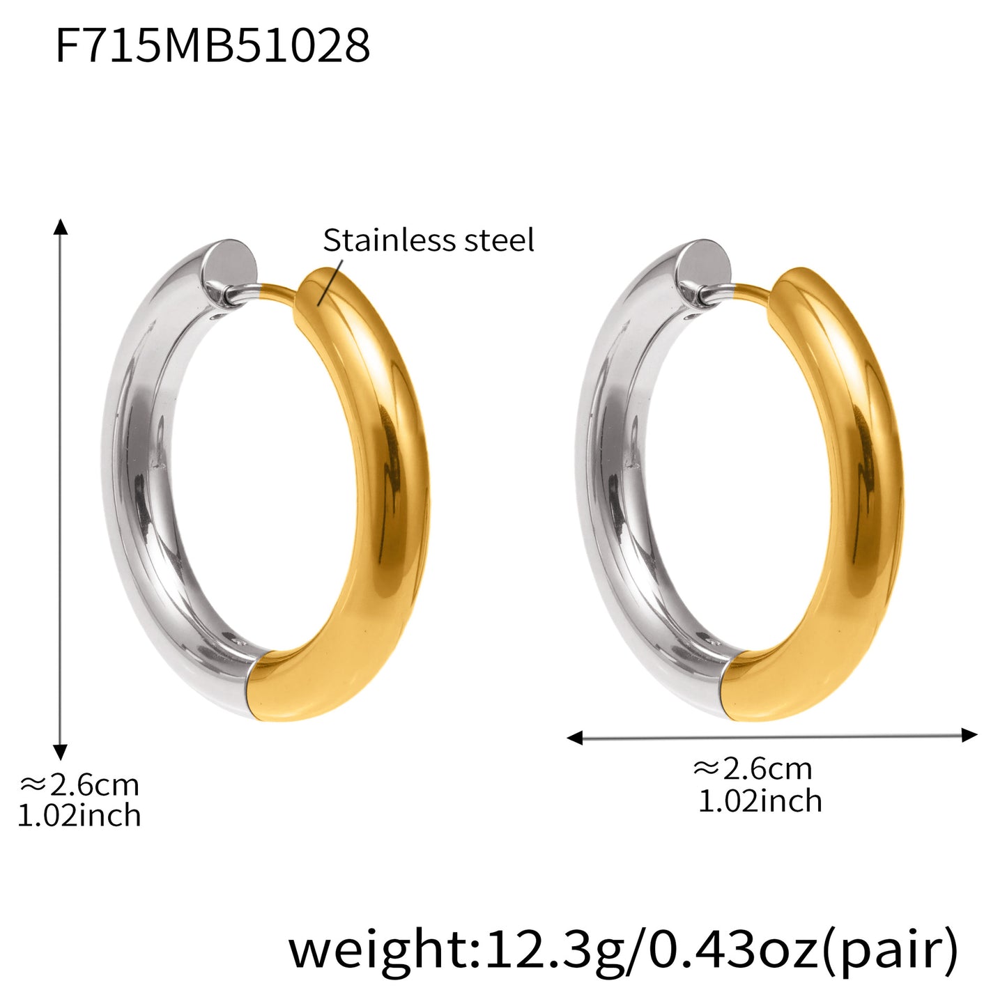 Statement Stainless Steel Hoop Earrings – Bold Geometric Circle Earrings, Modern Minimalist Jewelry for Women