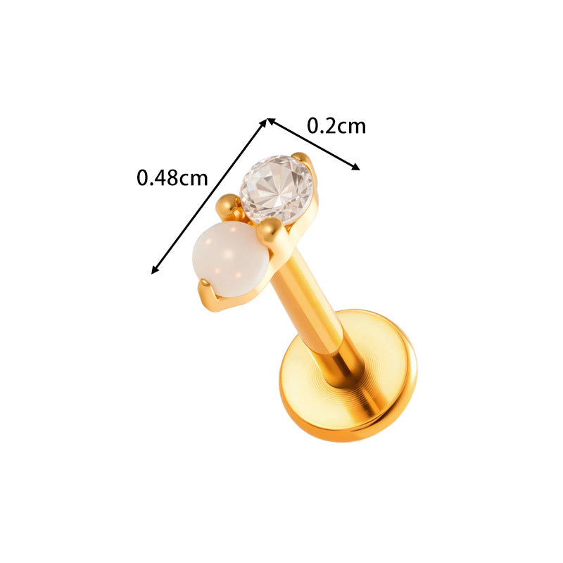 G23/F136 Titanium Zircon Star & Geometric Lip & Cartilage Piercing | Stylish & Hypoallergenic Jewelry