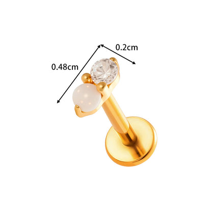 G23/F136 Titanium Zircon Star & Geometric Lip & Cartilage Piercing | Stylish & Hypoallergenic Jewelry