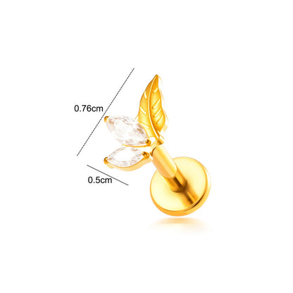 Implant Grade ASTM F136 Titanium Flat Back Stud Earrings Micro Paved CZ Cartilage Helix Tragus Piercing Jewelry Internally Threaded Labret Stud