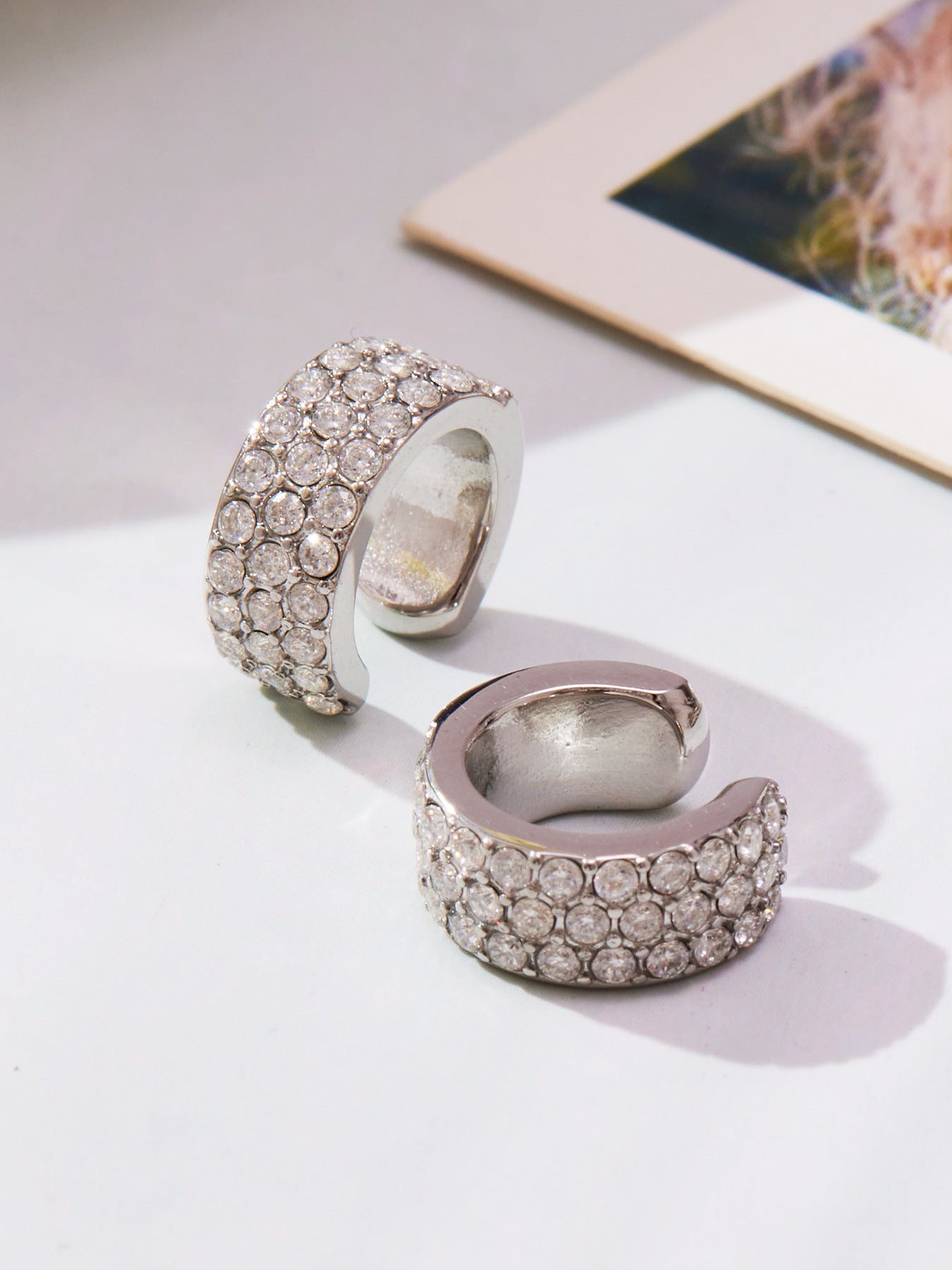 Stainless Steel Zircon Ear Cuff | Gold / Silver Single Clip-On Earring