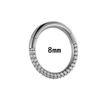 G23/F136 Titanium 1.3mm Closed Hoop with Cubic Zirconia | Nose & Ear Piercing Jewelry