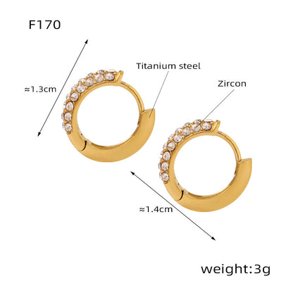 Stainless Steel Zircon Hoop Earrings Set | Modern Minimalist Sparkling Fashion Jewelry