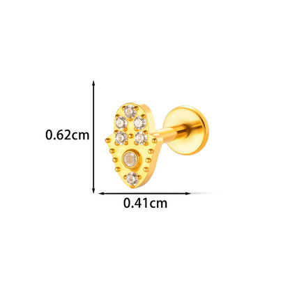 G23 F136 Titanium Geometric Flat Back Labret Stud – Internal Thread Cartilage & Lip Piercing