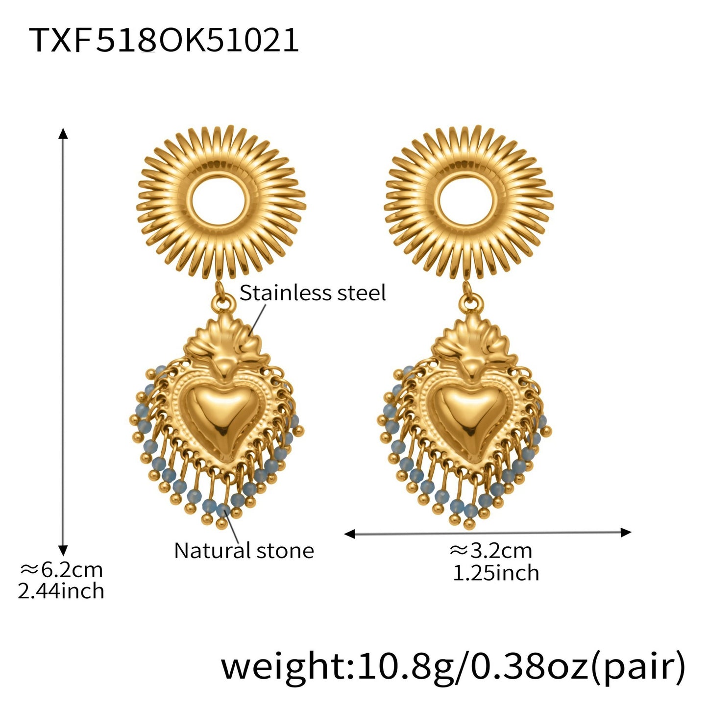 Stainless Steel Strawberry & Sunflower Jewelry Set – Necklace · Bracelet · Earrings