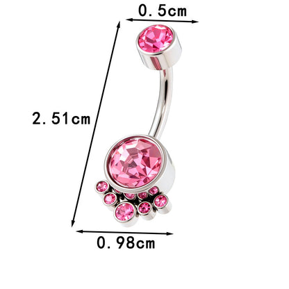 G23/F136 Titanium Belly Button Ring with Zircon & Opal | Internally Threaded Navel Piercing Jewelry
