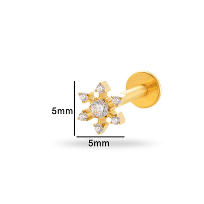 G23/F136 Titanium Zircon Lip & Cartilage Piercing Jewelry | Internally Threaded Studs | Fashionable & Hypoallergenic