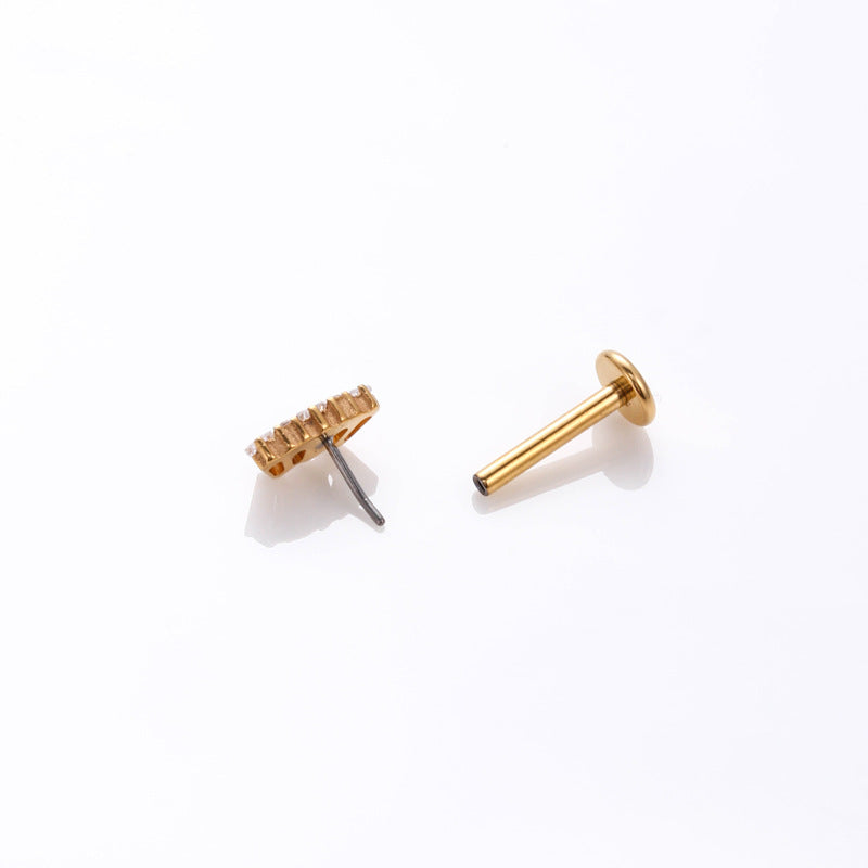 Titanium Zircon Piercing Stud – Hypoallergenic & Minimalist Jewelry