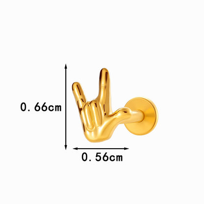 Titanium Internally Threaded Flat Back Piercing Stud for Cartilage