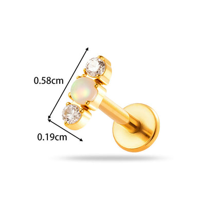 Implant Grade ASTM F136 Titanium Threadless Push Pin Zircon Flat Back Stud | Minimal Helix Cartilage Tragus Lip Piercing Jewelry