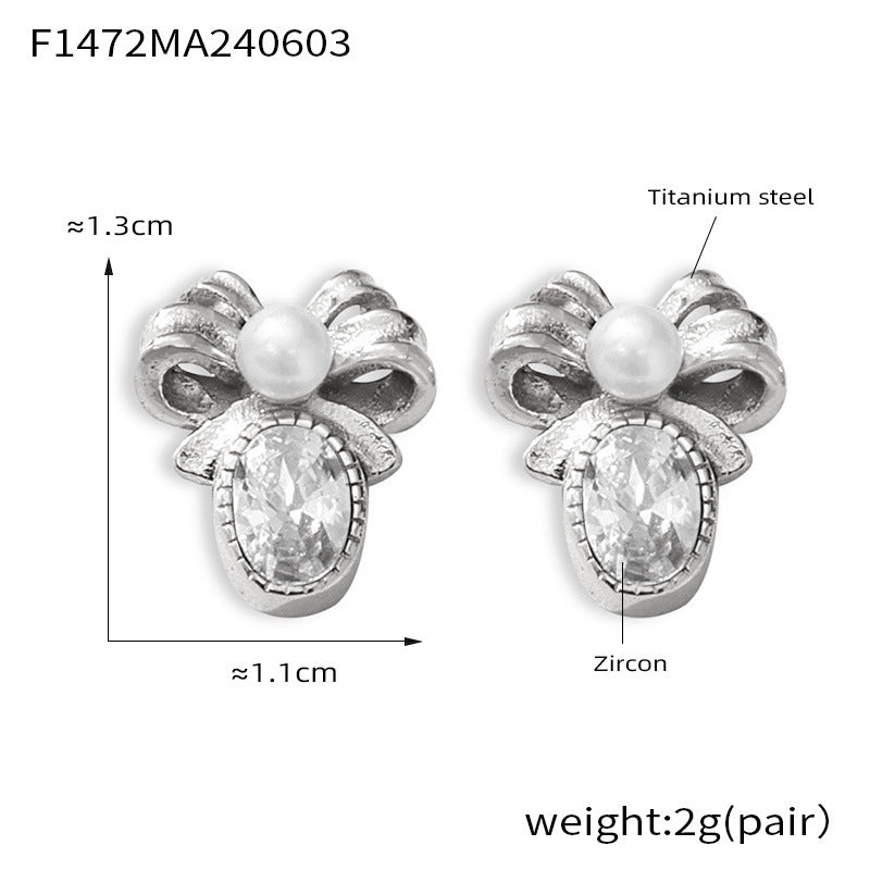 Stainless Steel Butterfly Earrings Rhinestone & Glass Stone Fashion Earrings