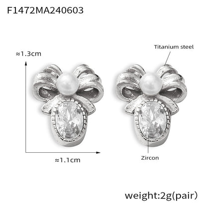 Stainless Steel Butterfly Earrings Rhinestone & Glass Stone Fashion Earrings