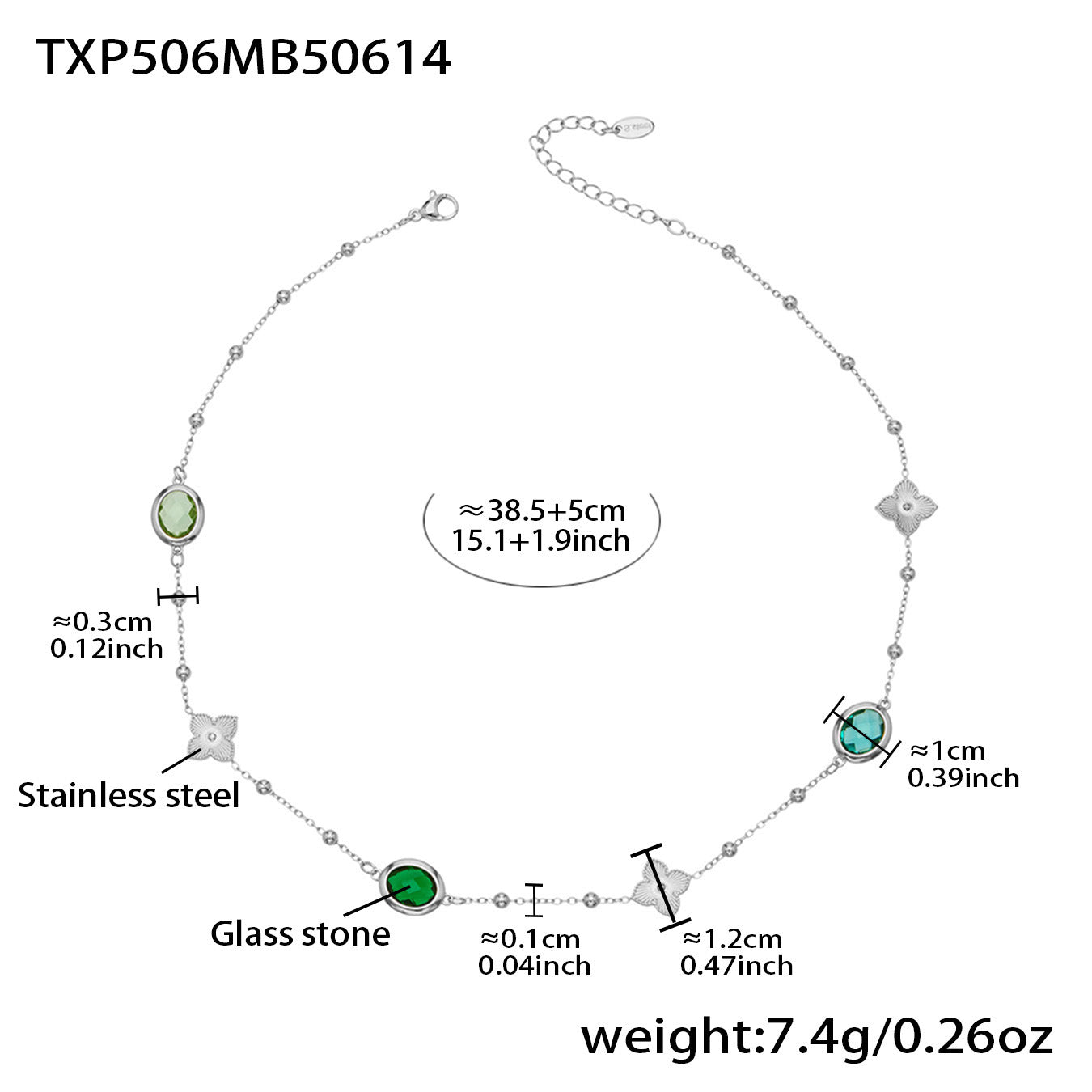 Stainless Steel Oval Gemstone Jewelry Series – Long Pendant Necklace · Bracelet · Drop Earrings | WANTI Jewelry