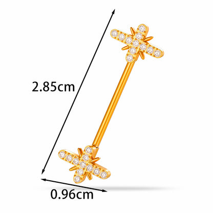 G23 Titanium Nipple Ring with CZ Gem | F136 Implant Grade Barbell Piercing Jewelry