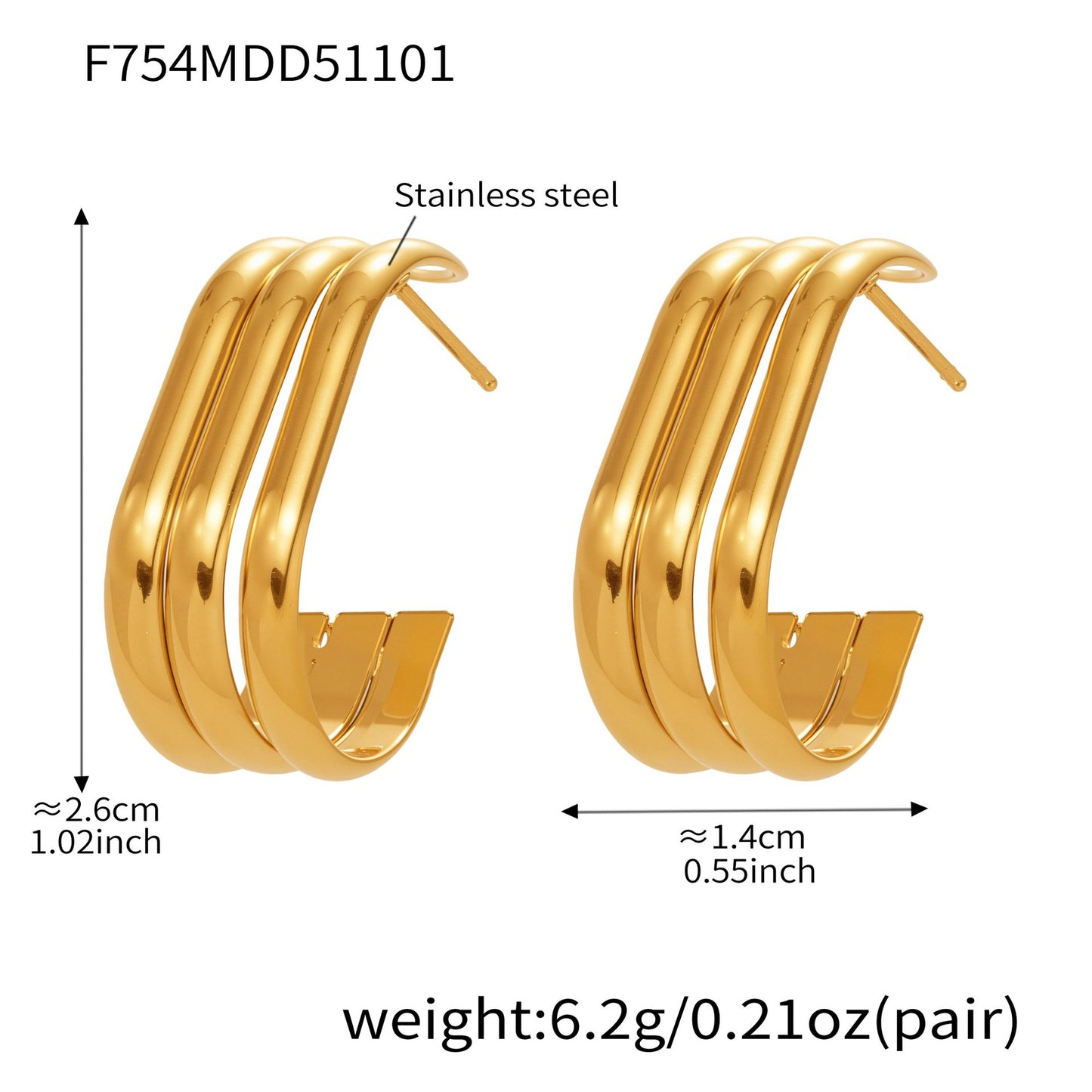 Twisted Multi-Strand Stainless Steel Hoop Earrings – Modern Geometric Fashion Jewelry Set