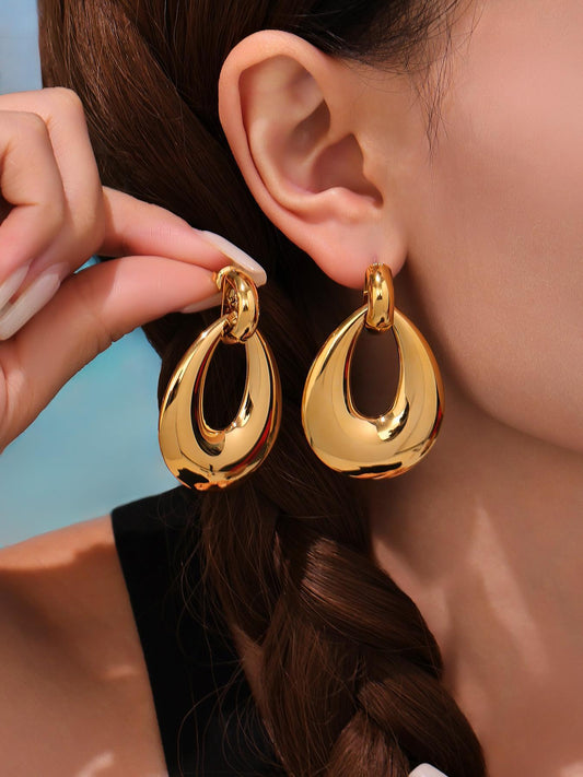 Geometric Multi-Layer Hoop Earrings Stainless Steel Statement Dangle Earrings – High Fashion Modern Jewelry | WANTI Jewelry