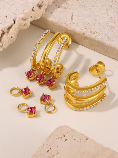 Tassel Zircon Earrings – Elegant Stainless Steel Dangle Earrings for Women