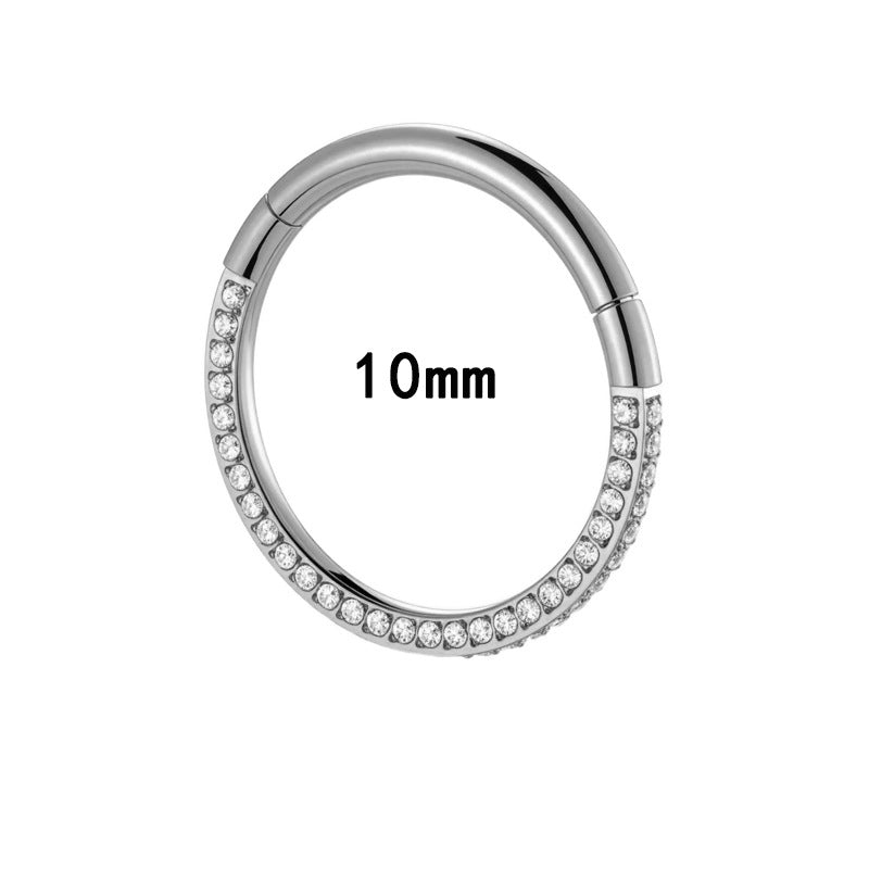 G23/F136 Titanium 1.3mm Closed Hoop with Cubic Zirconia | Nose & Ear Piercing Jewelry