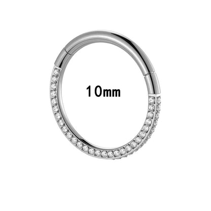 G23/F136 Titanium 1.3mm Closed Hoop with Cubic Zirconia | Nose & Ear Piercing Jewelry