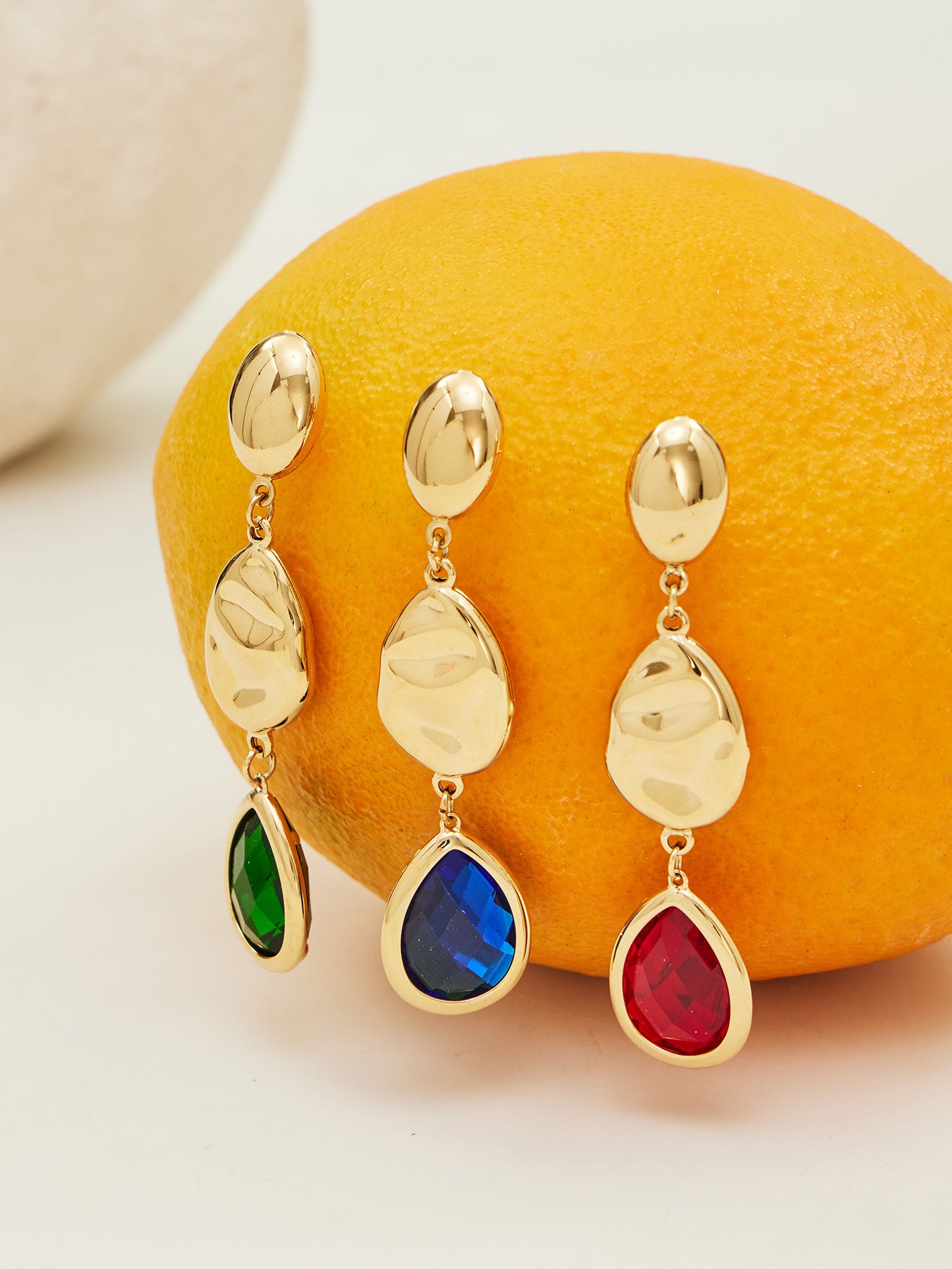 Sparkling Irregular Oval Glass Drop Earrings – Long Statement Waterdrop Jewelry for Women