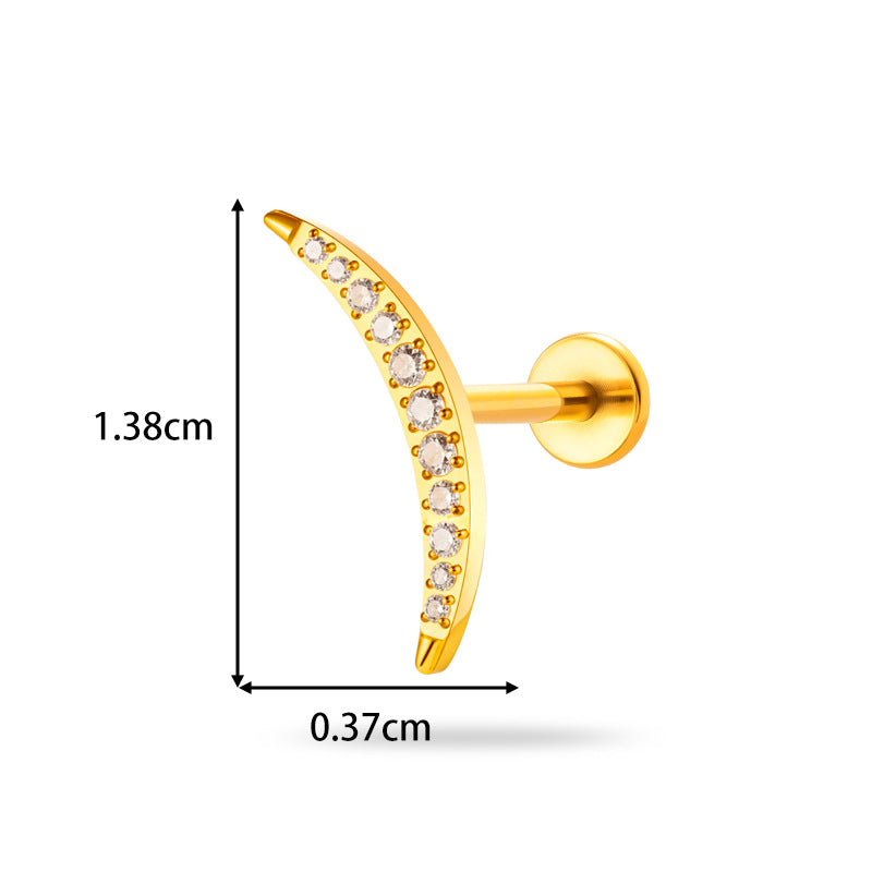 Implant Grade G23 ASTM F136 Titanium Geometric Labret Stud | Push Pin Flat Back 16G Lip & Cartilage Piercing Jewelry