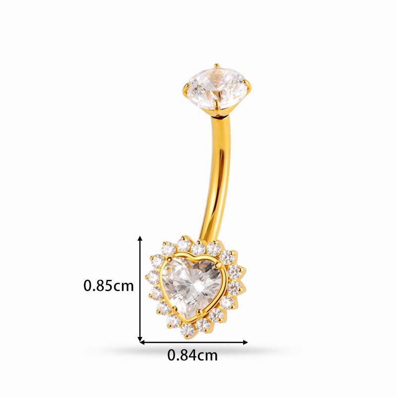 G23/F136 Titanium Flower CZ Internally Threaded Belly Button Ring – Stylish Navel Piercing Jewelry