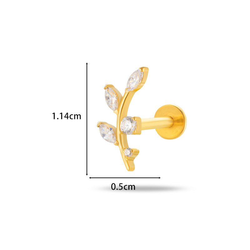 G23/F136 Titanium Flower Flat Back Labret Stud – 9 Designs | Hypoallergenic Cartilage Piercing Jewelry