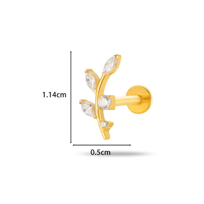 G23/F136 Titanium Flower Flat Back Labret Stud – 9 Designs | Hypoallergenic Cartilage Piercing Jewelry