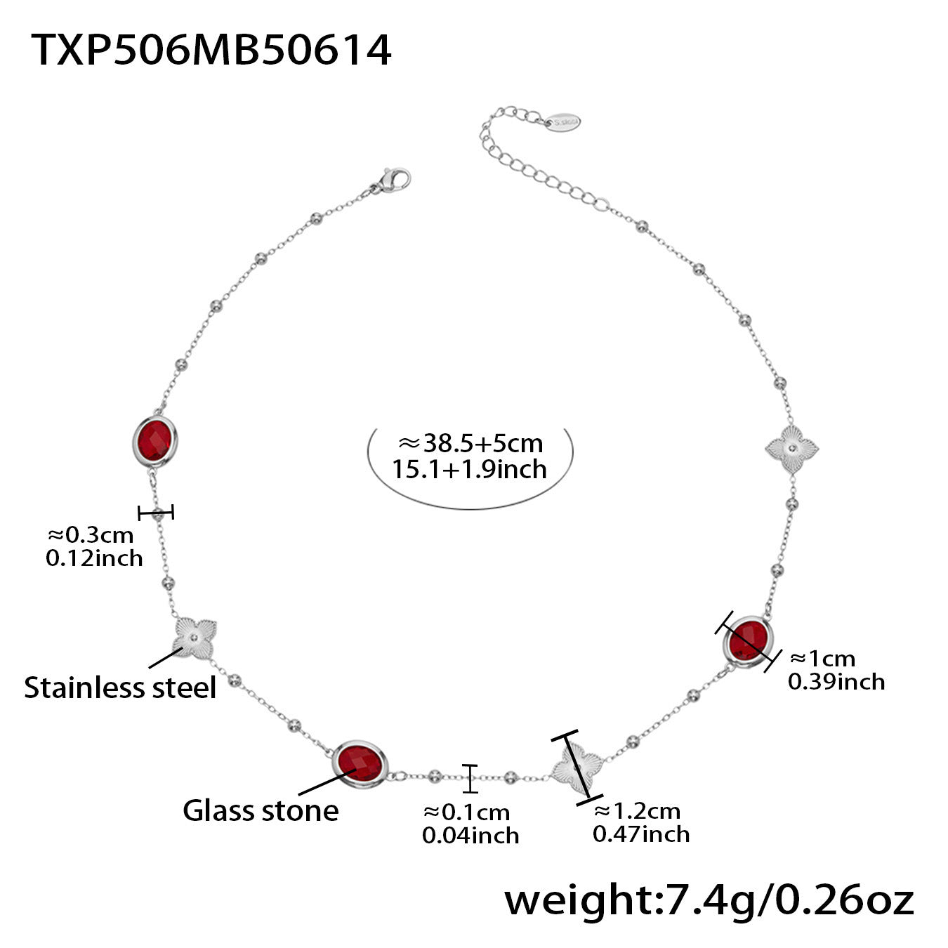 Stainless Steel Oval Gemstone Jewelry Series – Long Pendant Necklace · Bracelet · Drop Earrings | WANTI Jewelry