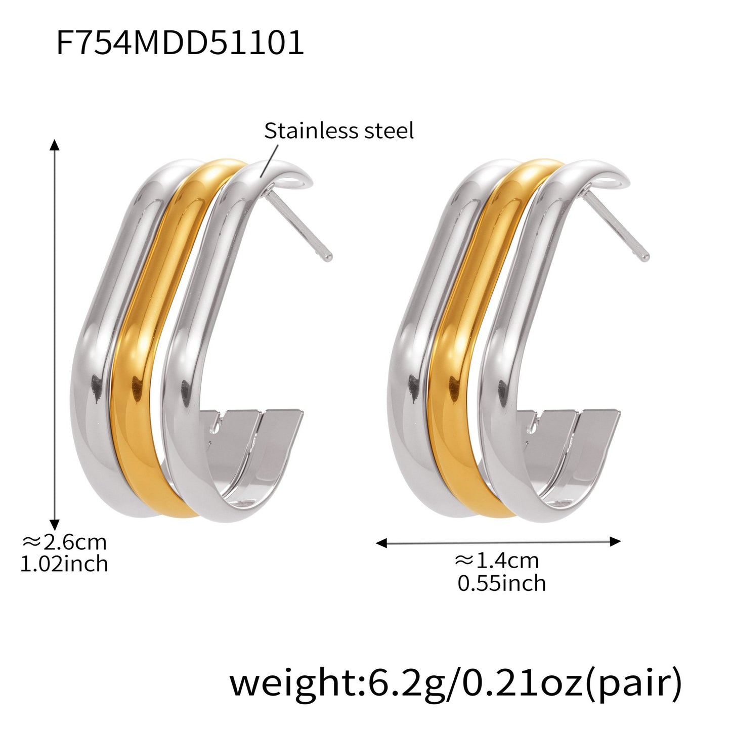 Twisted Multi-Strand Stainless Steel Hoop Earrings – Modern Geometric Fashion Jewelry Set