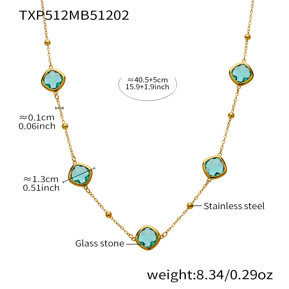 Modern Geometric Glass Jewelry | Stainless Steel Necklaces, Bracelets & Earrings