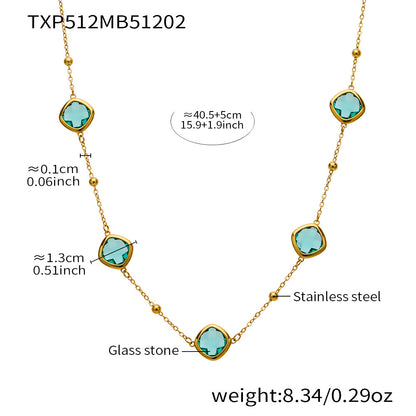 Modern Geometric Glass Jewelry | Stainless Steel Necklaces, Bracelets & Earrings