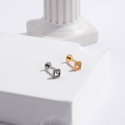G23 Titanium Push-In Flat Back Stud – Hypoallergenic Cartilage Piercing Earring
