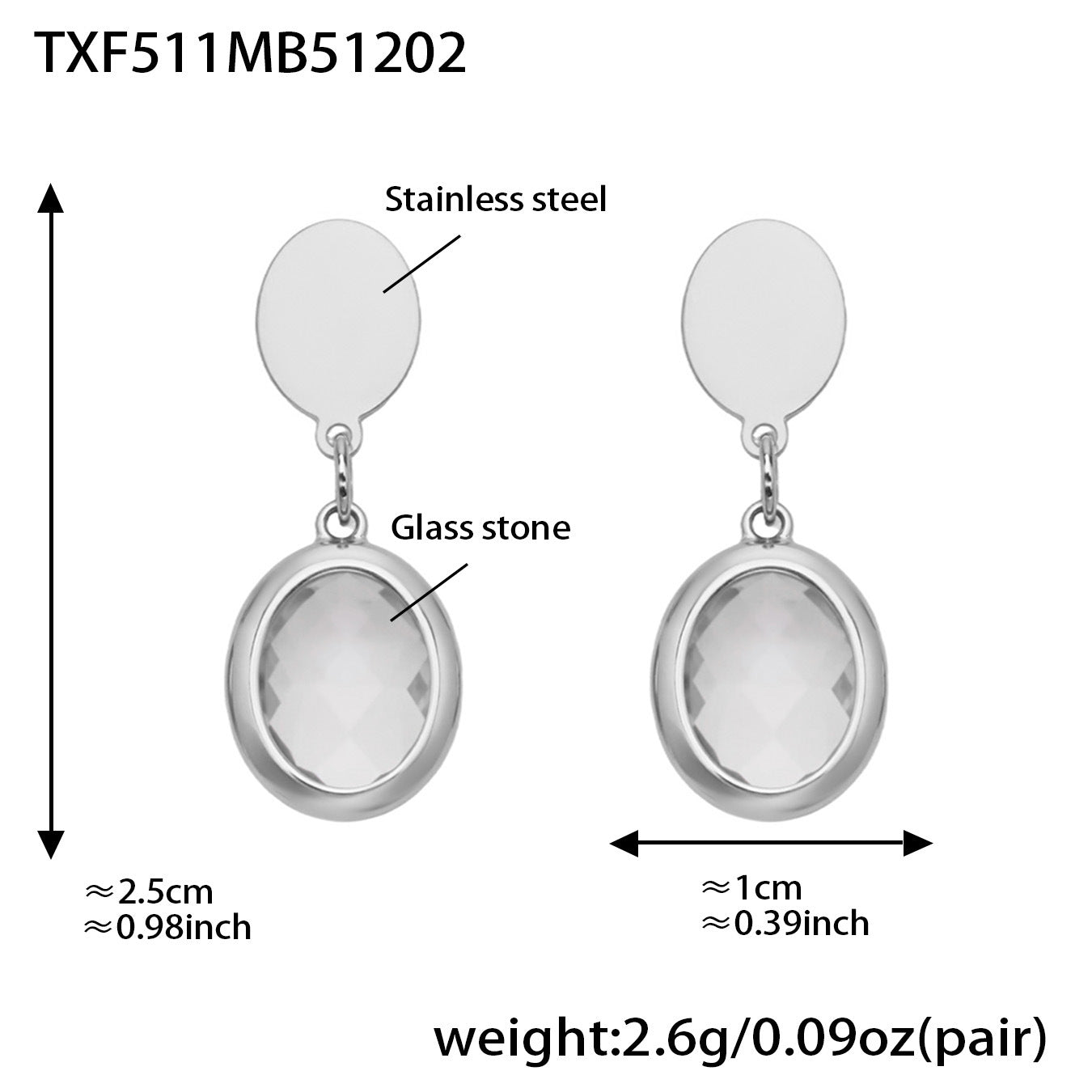 Candy Color Oval Glass Stone Necklace, Bracelet & Earrings Set – Stainless Steel | Fashion Jewelry | Colorful Minimalist Accessories