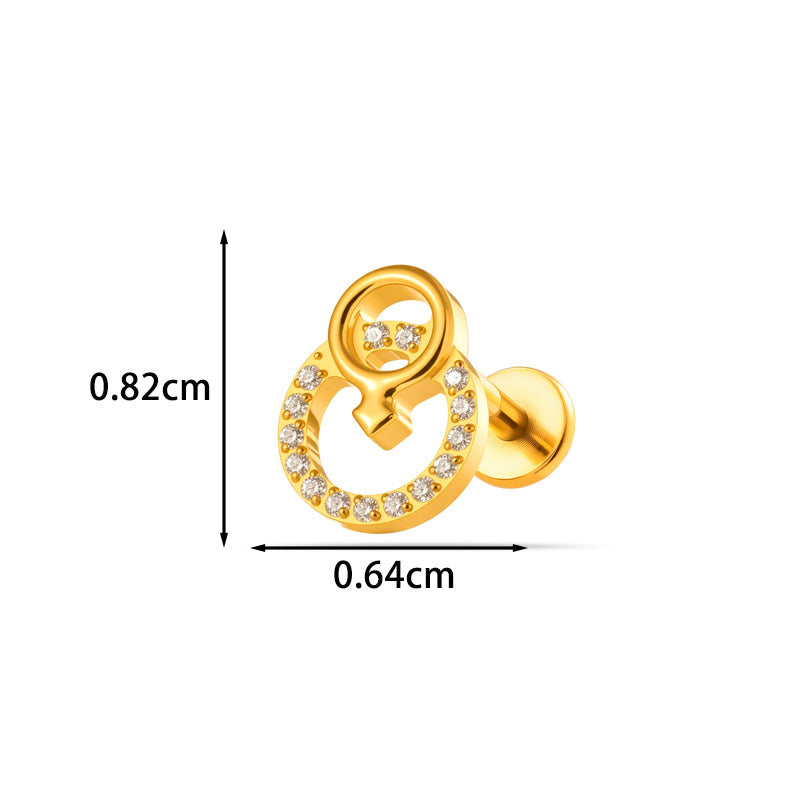 G23/F136 Titanium Internal Thread Lip & Cartilage Studs – Heart, Cross & 10 Classic Designs | Gold & Silver