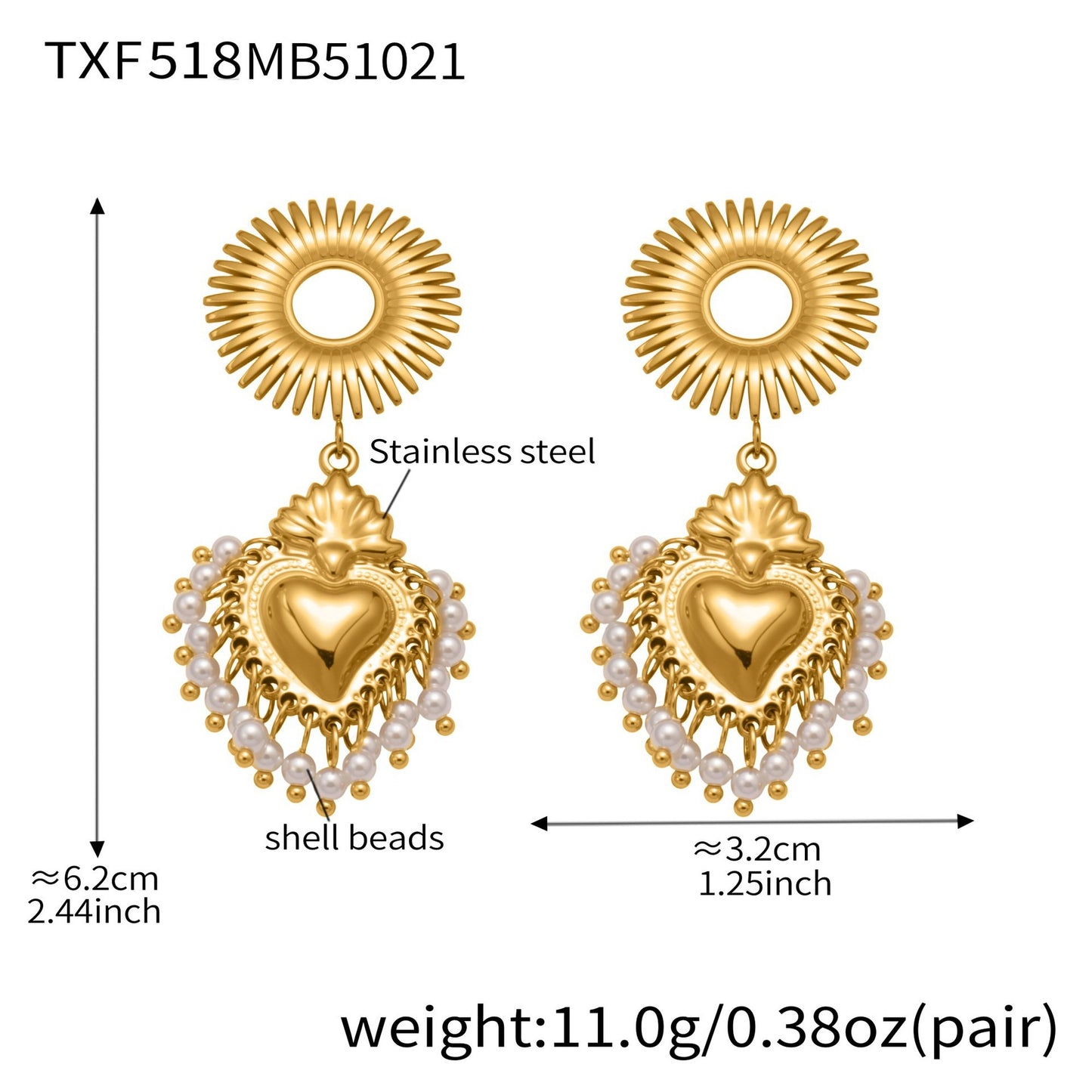 Stainless Steel Strawberry & Sunflower Jewelry Set – Necklace · Bracelet · Earrings