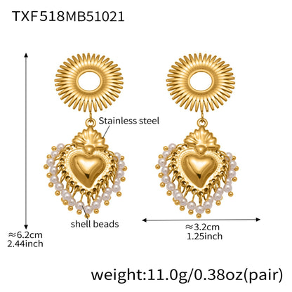 Stainless Steel Strawberry & Sunflower Jewelry Set – Necklace · Bracelet · Earrings