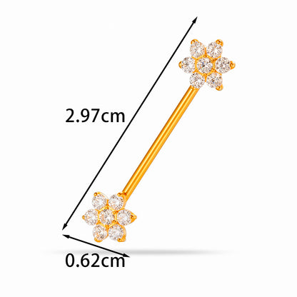 G23 Titanium Nipple Ring with CZ Gem | F136 Implant Grade Barbell Piercing Jewelry