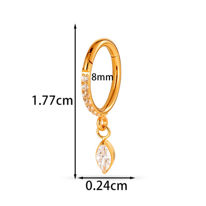 F136 Titanium Zircon Star & Moon Dangle Cartilage Piercing | Lip & Ear Jewelry | Hypoallergenic & Stylish