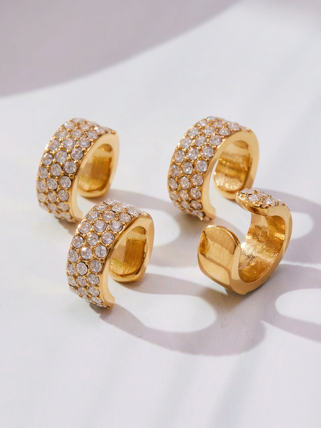 Stainless Steel Zircon Ear Cuff | Gold / Silver Single Clip-On Earring