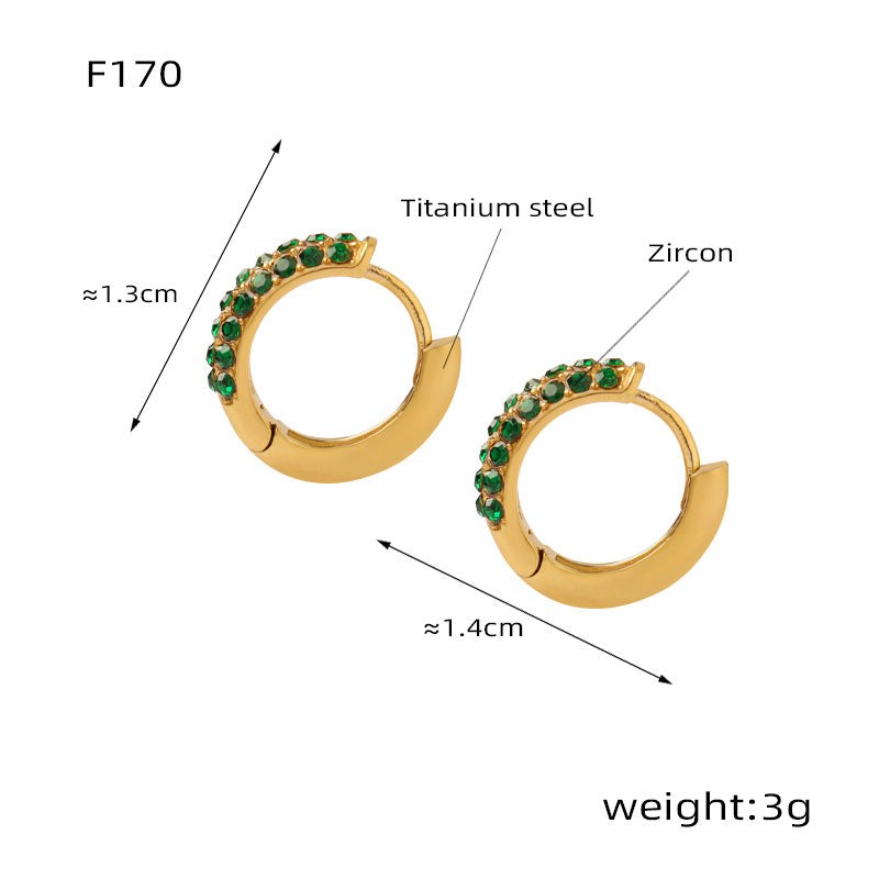 Stainless Steel Zircon Hoop Earrings Set | Modern Minimalist Sparkling Fashion Jewelry