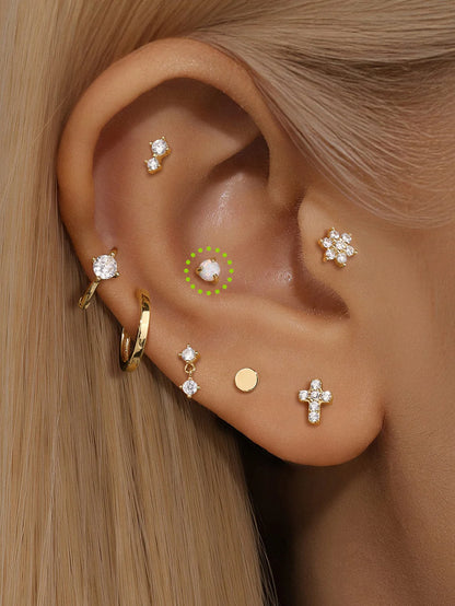 14K Gold Pearl Stud Earrings – Minimalist & Stackable Design
