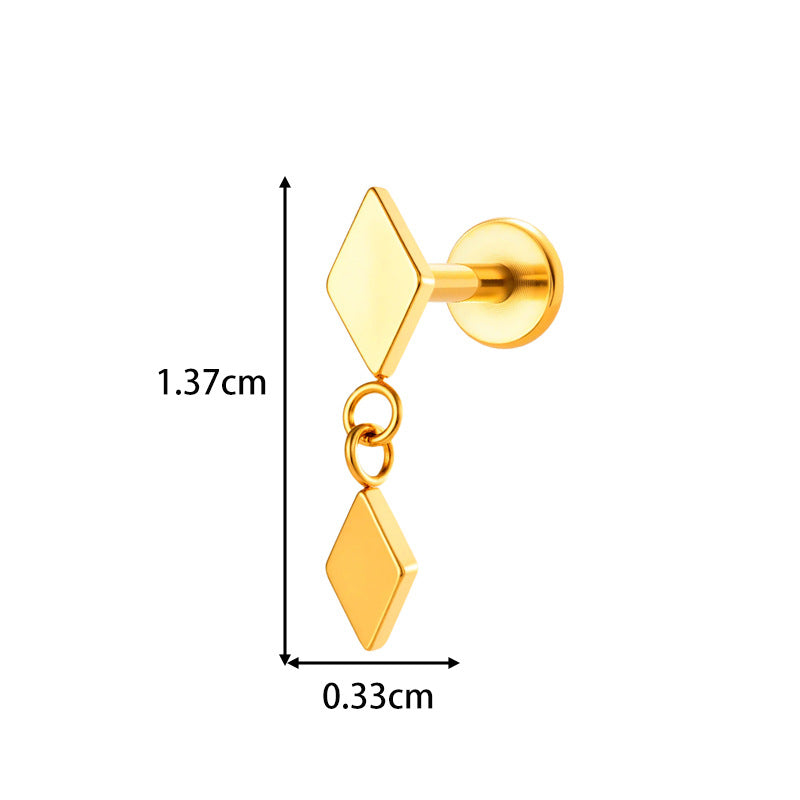 Implant Grade ASTM F136 Titanium Threadless Push Pin Moon Star Flat Back Stud | Minimalist Helix Cartilage Tragus Lip Piercing Jewelry